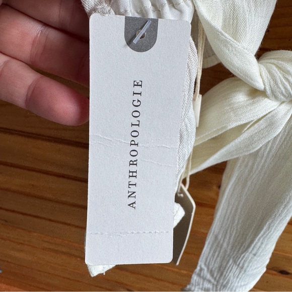 NWT Anthropologie Sarah Hann Ivory Crochet Halter Peplum Top XL Boho - Picture 10 of 14